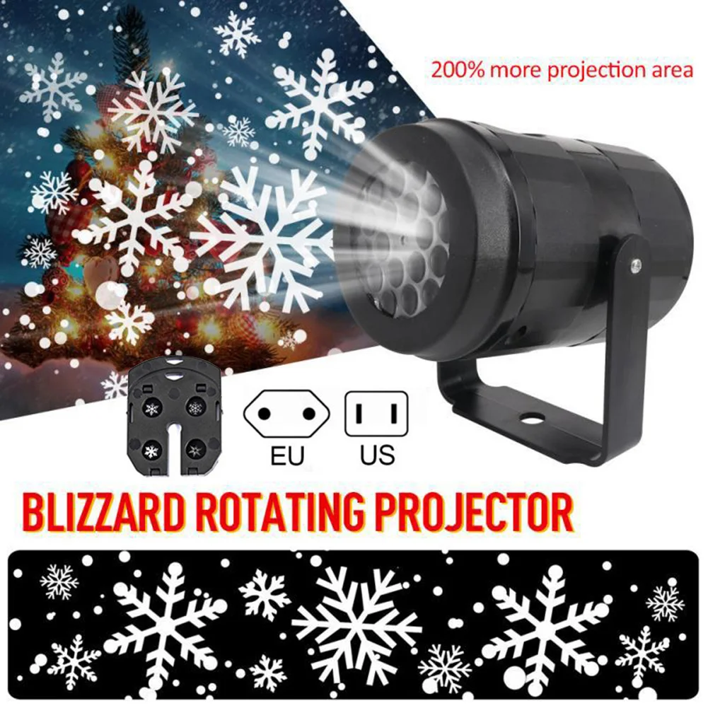 

LED Christmas Snowflake Projector Light Rotating Projection Lamp with High Brightness Large Projection Area Xmas Indoor Decor