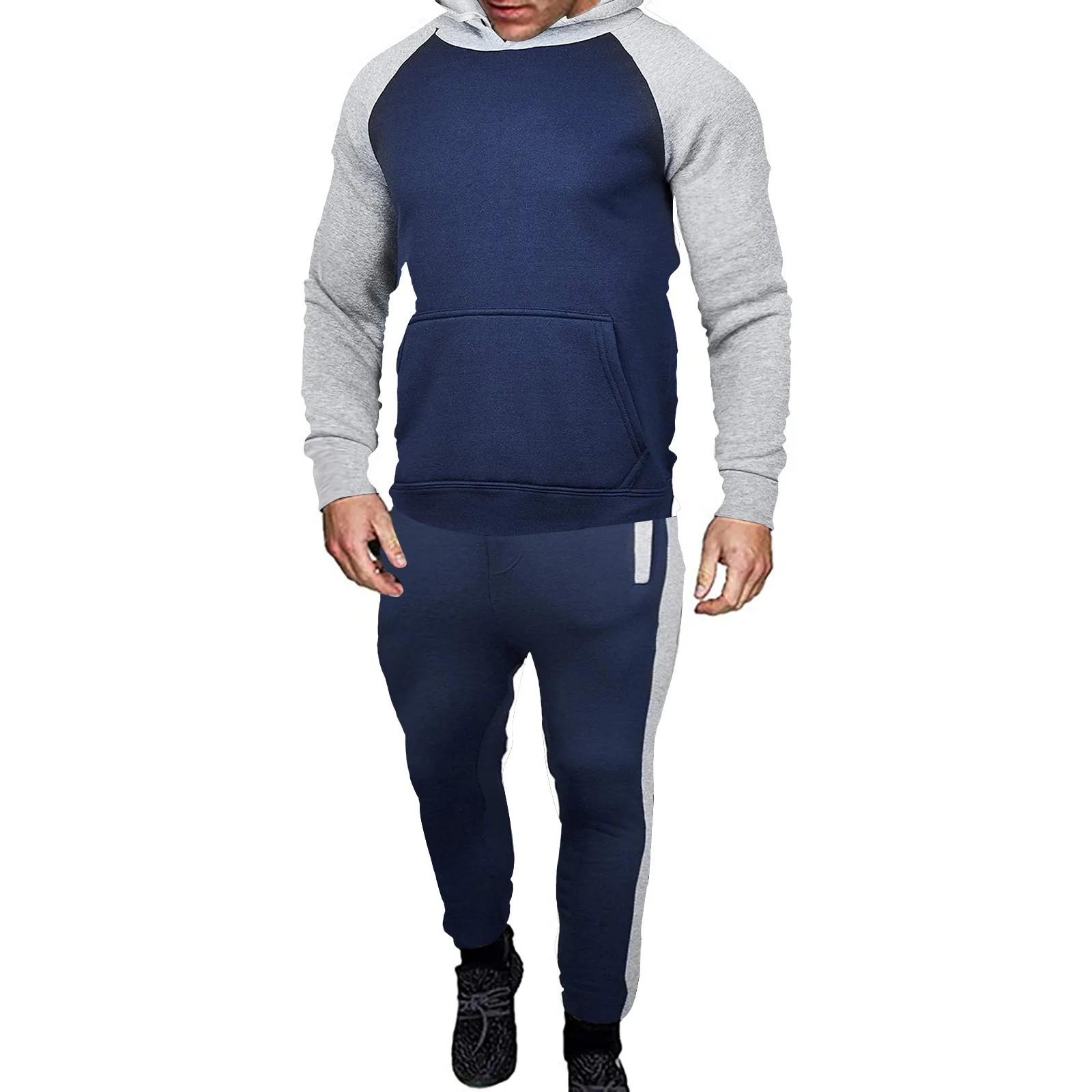 

New Fashion Mens Clothing Pullovers Sweatshirt Men Tracksuits Hoodie Two Pieces + Pants Sports Shirts Spring Fall Tracksuit#f35