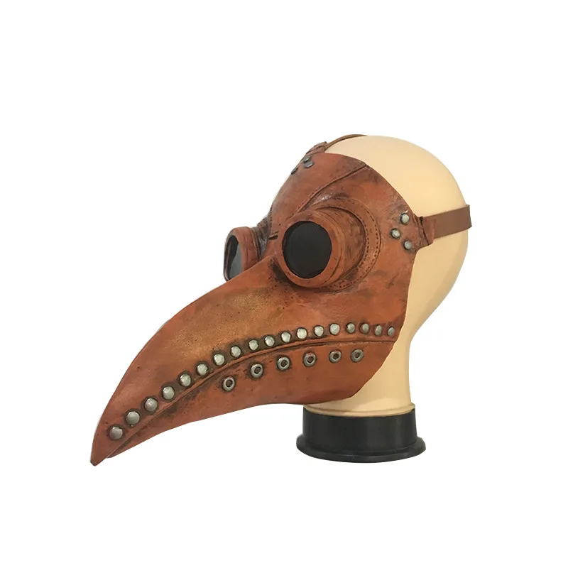 Snailify Black Plague Doctor Mask Latex Halloween For Adult Men Steam Beak Masks |