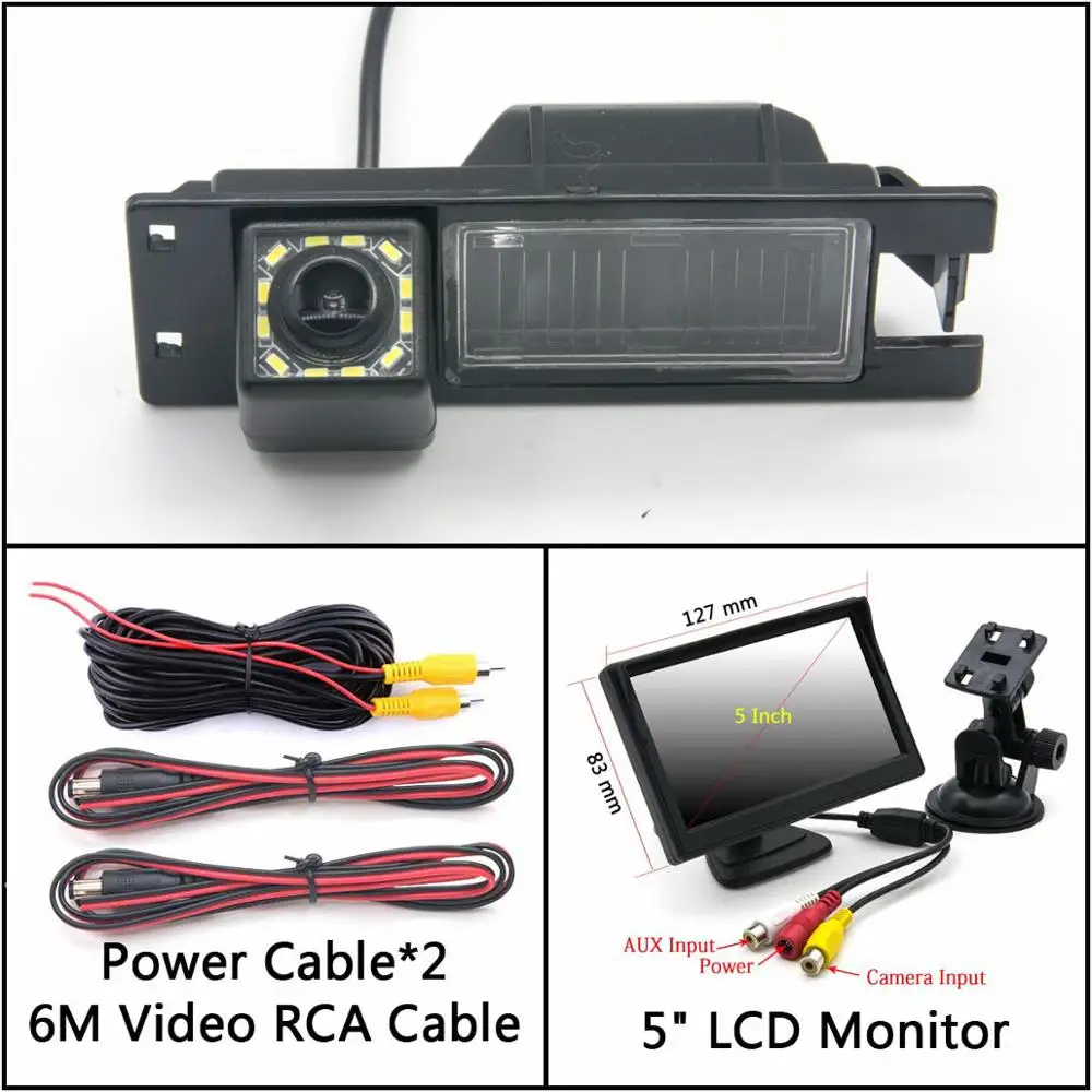 Cam Add 5 inch LCD 12 Светодиодный свет заднего хода автомобиля зеркало заднего вида Камера для Alfa Romeo 156 159 166 147 автомобиль Brera spider 2005 Ночное видение Водонепроницаемый парковки - Название цвета: Cam Add 5 inch LCD