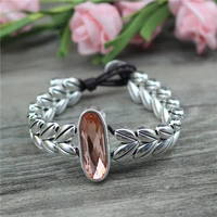 anslow fashion jewelry promotion creative design wheat ears handmade diy leather bracelet for women girls accessory low0842lb