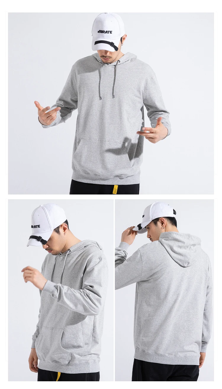 

Wholesale Plus Size 4XL Men Fashion Bright Colored Plain Cotton Pullover Hoodies