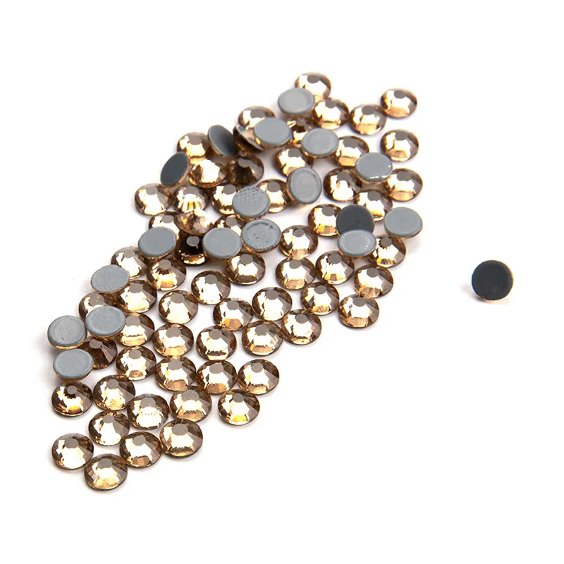 SS6/SS8/SS10/SS12 Горячая фиксация Стразы Lt. topaz Цвет Flatback Стекло железные декоративные