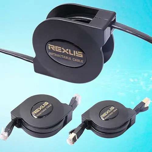 

6.6/4.9/3.3 Ft Cat 7 Cat 6 Twisted Pair Network Ethernet Patch Cable Retractable