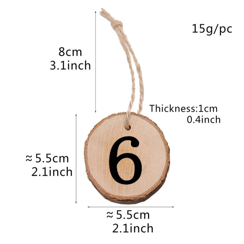 Круглые деревянные подвесные украшения цифры от 1 до 10 шт./лот | Канцтовары для