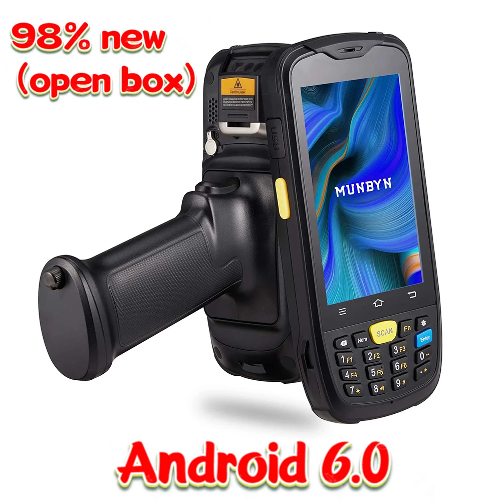 

MUNBYN 98% Новый (открытая коробка) Ручной Android промышленный PDA 1D 2D сканер штрих-кода с 4G WiFi GPS BT хранилище данных коллектор