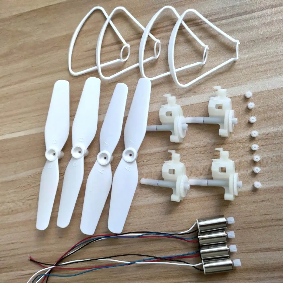 

8PCS CW CCW Motors Propellers + 8PCS Blade Protective Frames Motor Frames + 8PCS Motor Gears for Syma X23 X23W Drone Spare Parts