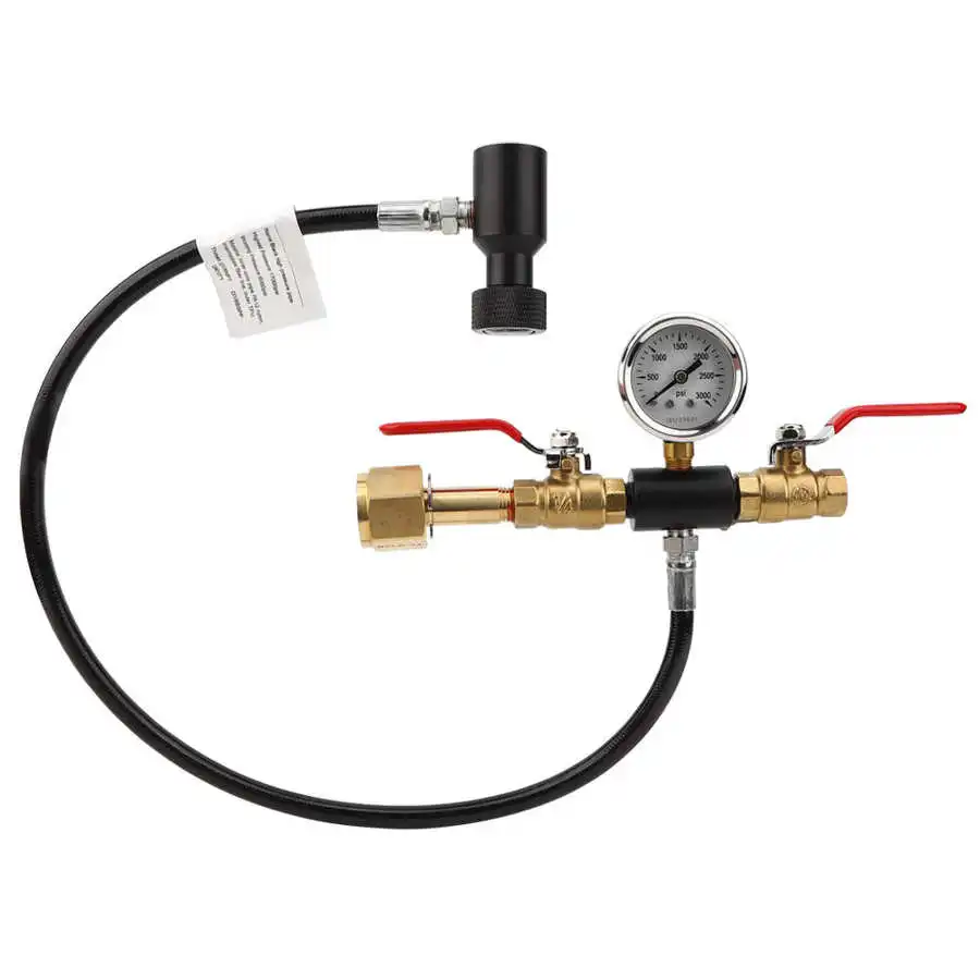 

Заряжающий клапан для газировки CO2 с одной трубкой из нержавеющей стали, адаптер с манометром G5/8G1/2W21.8 G1/2, заряжающий клапан с одной трубкой