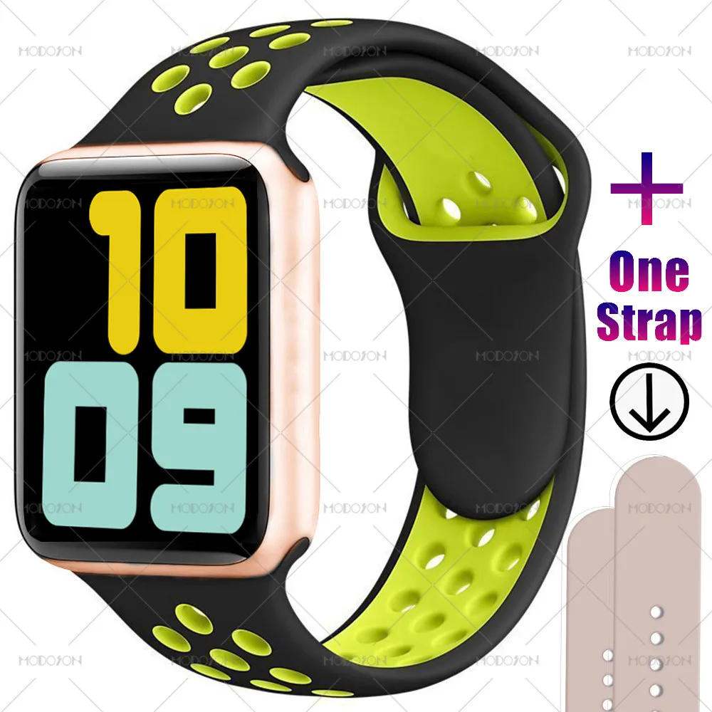 gold black yellow MODOSON умные часы iwo 11 мини серия 5 монитор сердечного ритма кровяное Кислородное давление Smartwatch PK iwo 12 для Apple iphone Android - Цвет: gold black yellow