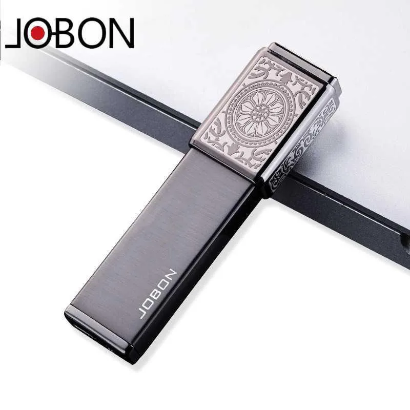 Подлинная Бесшумная электрическая зажигалка Jobon с USB зарядкой квадратная