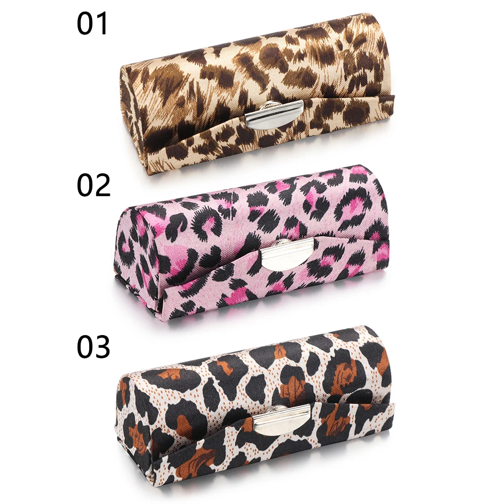Новый чехол для губной помады в стиле ретро леопардовый дизайн с зеркальной