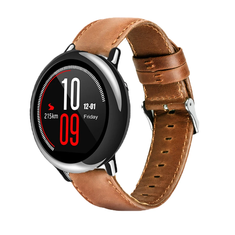 

For xiaomi HUAMI AMAZFIT Amazfit Pace /Stratos 2 2s 3 strap Leather Smart Watch bracelet 22mm belt bands for Ticwatch pro