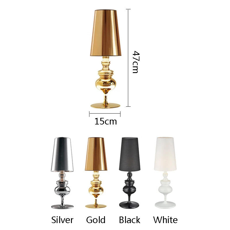 

Modern Desk Lamps Guard Hat Table Lamps For Bedroom Living Room Study Reading Tafellamp Gold Silver LED E27 Lampara De Mesa