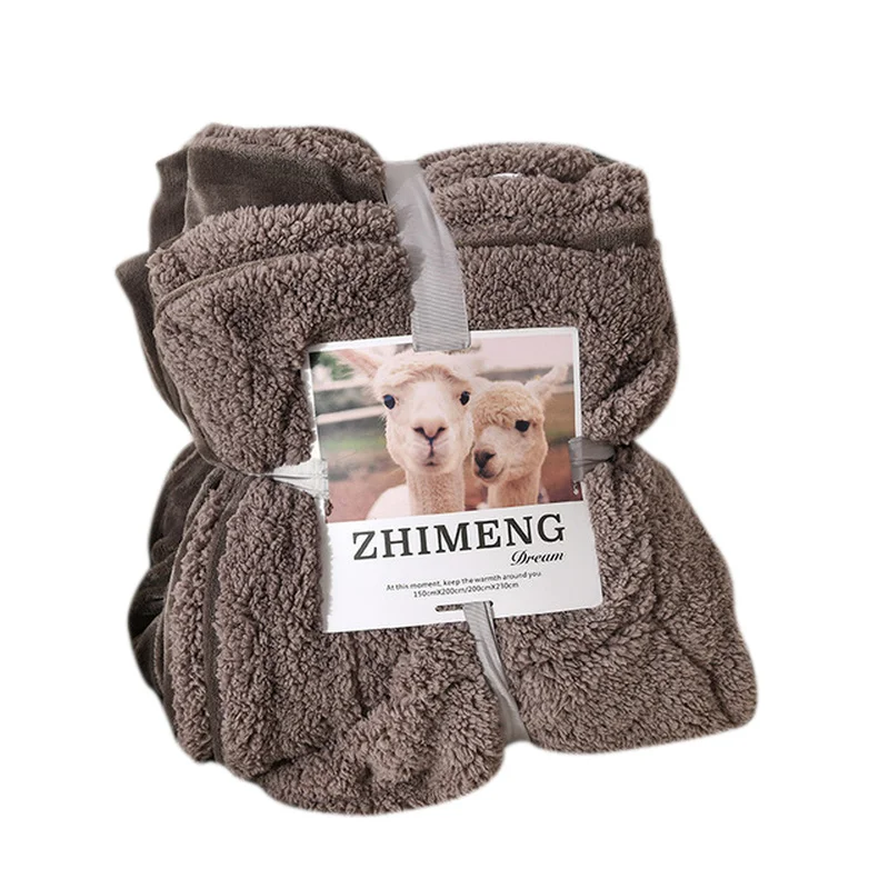 Зимнее Фланелевое Коралловое Флисовое одеяло из шкуры ягненка супер мягкое