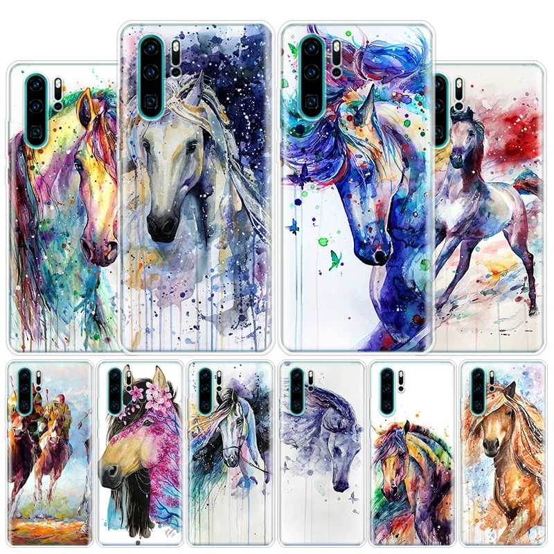 

Oil Painting Cute Horse Phone Case For Huawei Honor 10 9 Lite 8A 8X 8S 7A 7X 9X 20i Pro Y5 Y6 Y7 Y9 2019 V20 V30 Shell Cover Coq