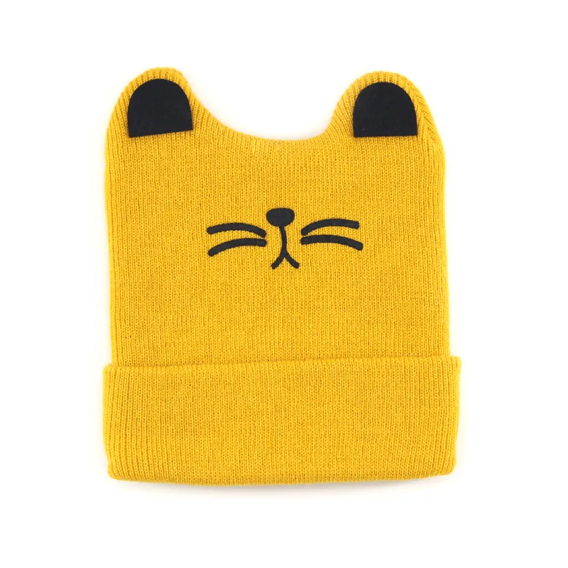 Yellow Новая шапочка для малыша с героями мультфильма для девочек, хлопковая детская шапочка с ушками, эластичные детские шапки, аксессуары для малышей, шапка для маленьких мальчиков, 21 цвет - Цвет: Yellow