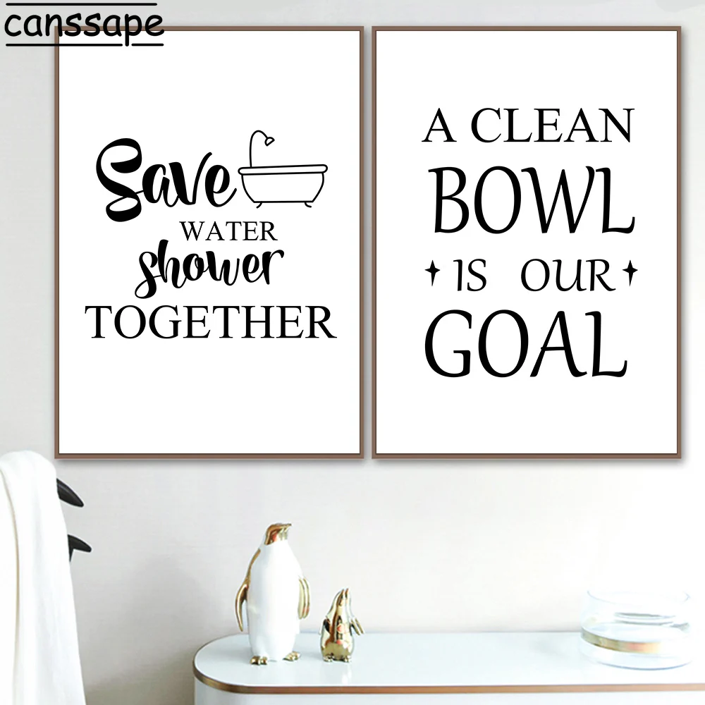 Забавная Настенная картина для ванной холст кавычки иллюстрация принт унитаз