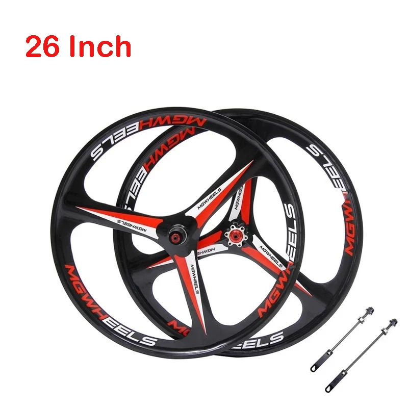 26-inch Wheels For Mountain Bike Magnesium Alloy 3-spoke Quick Release Bicycle Disc Brake | Спорт и развлечения