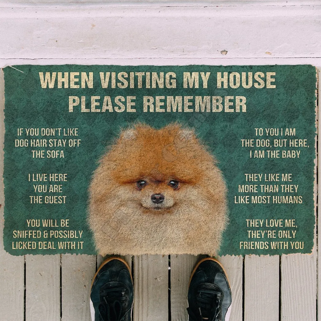 3d please remember pomeranian dogs house rules doormat non slip door floor mats decor porch doormat free global shipping