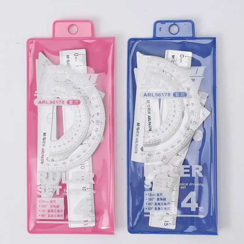 1 Набор студентов из алюминиевого сплава линейка набор 4 треугольная полукруг 15