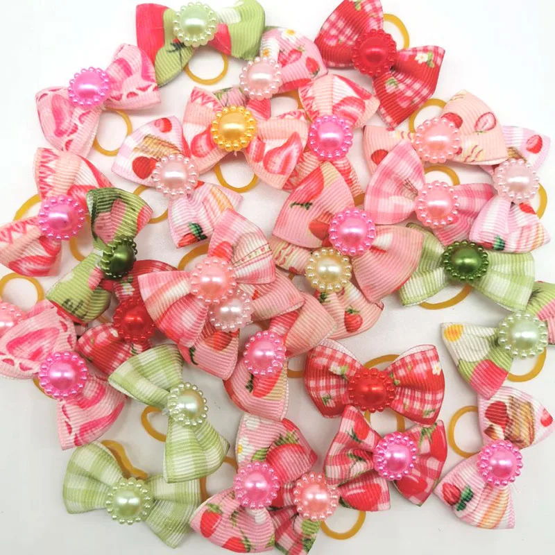 30/50/шт. Новые весенние банты для волос собак щенков йоркширских терьерков