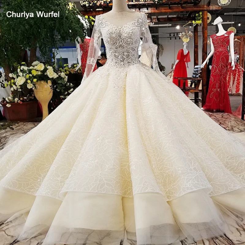 LS67110 свадебное платье с рукавамидлинный тюль втулки O образным вырезом