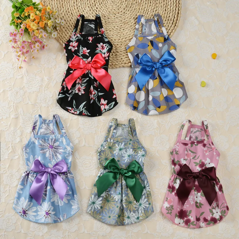 

Sling animal skirt Printed dress Cute new cat and dog clothes Colorful animal skirts in spring and summer