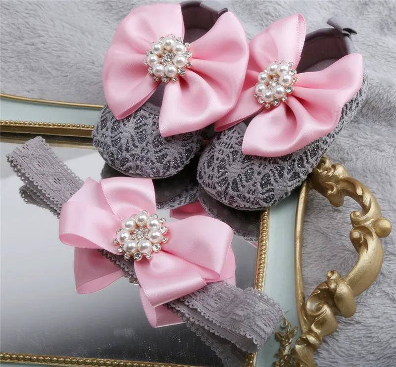 Dollbling; дизайнерская обувь для малышей; абрикосовый цветок; бант; алмазная корона; украшения для маленьких девочек; детская обувь; повязка на голову - Цвет: pink bow