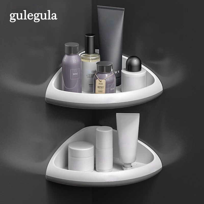 

Bathroom Wall-Mounted Storage Racks Spice Shelves Punch-Free Strong Viscose Plastic Tripod Holders Organizer Kitchen Accessories