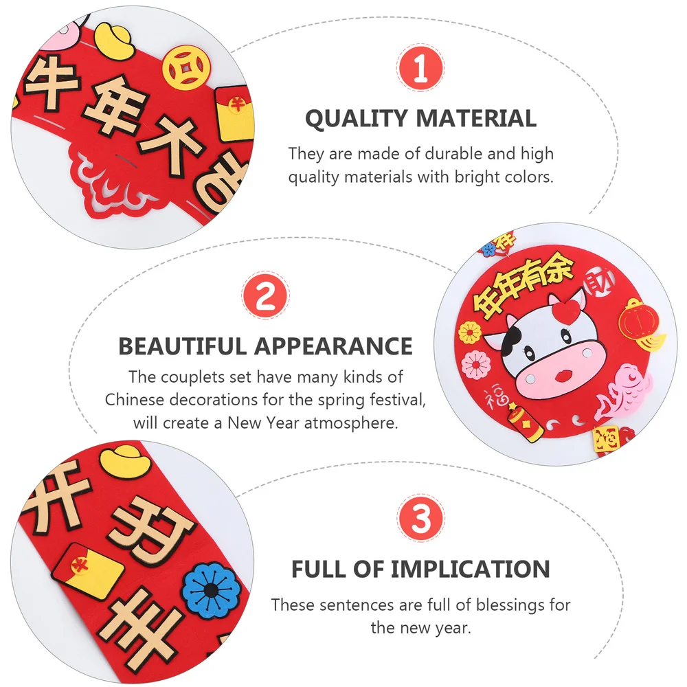 

1 Set 2021 New Year Chinese Couplets Chinese Style Door Banner Hanging Sign