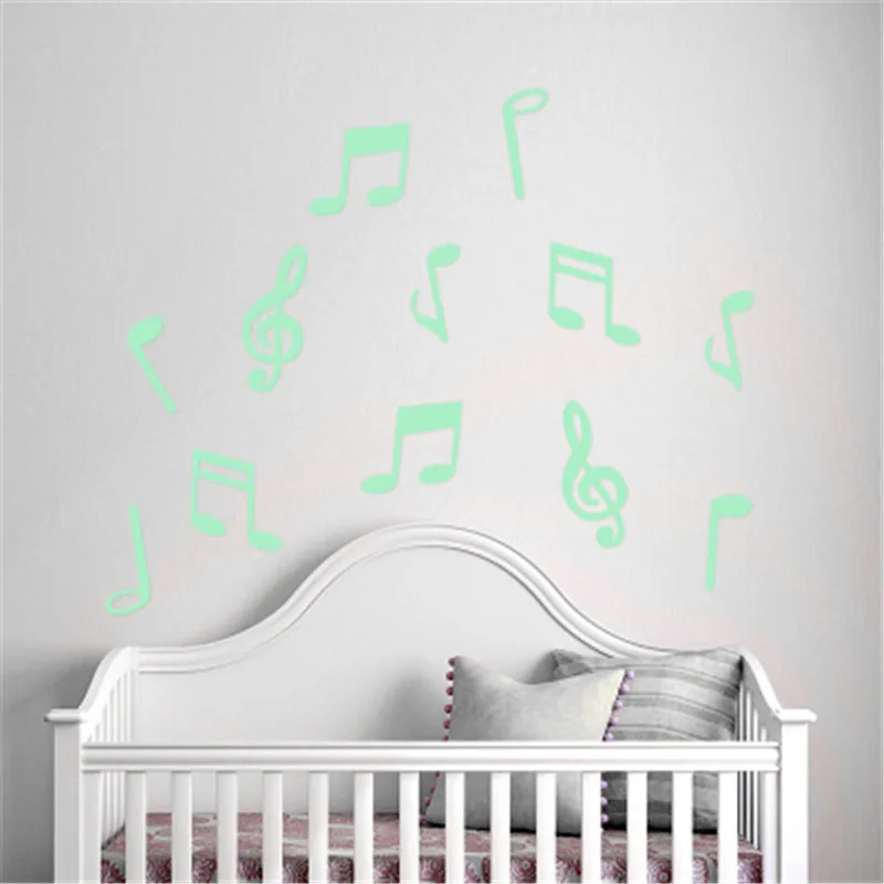 15 шт./компл. музыкальные Стикеры светящиеся в темноте флуоресцентные наклейки на