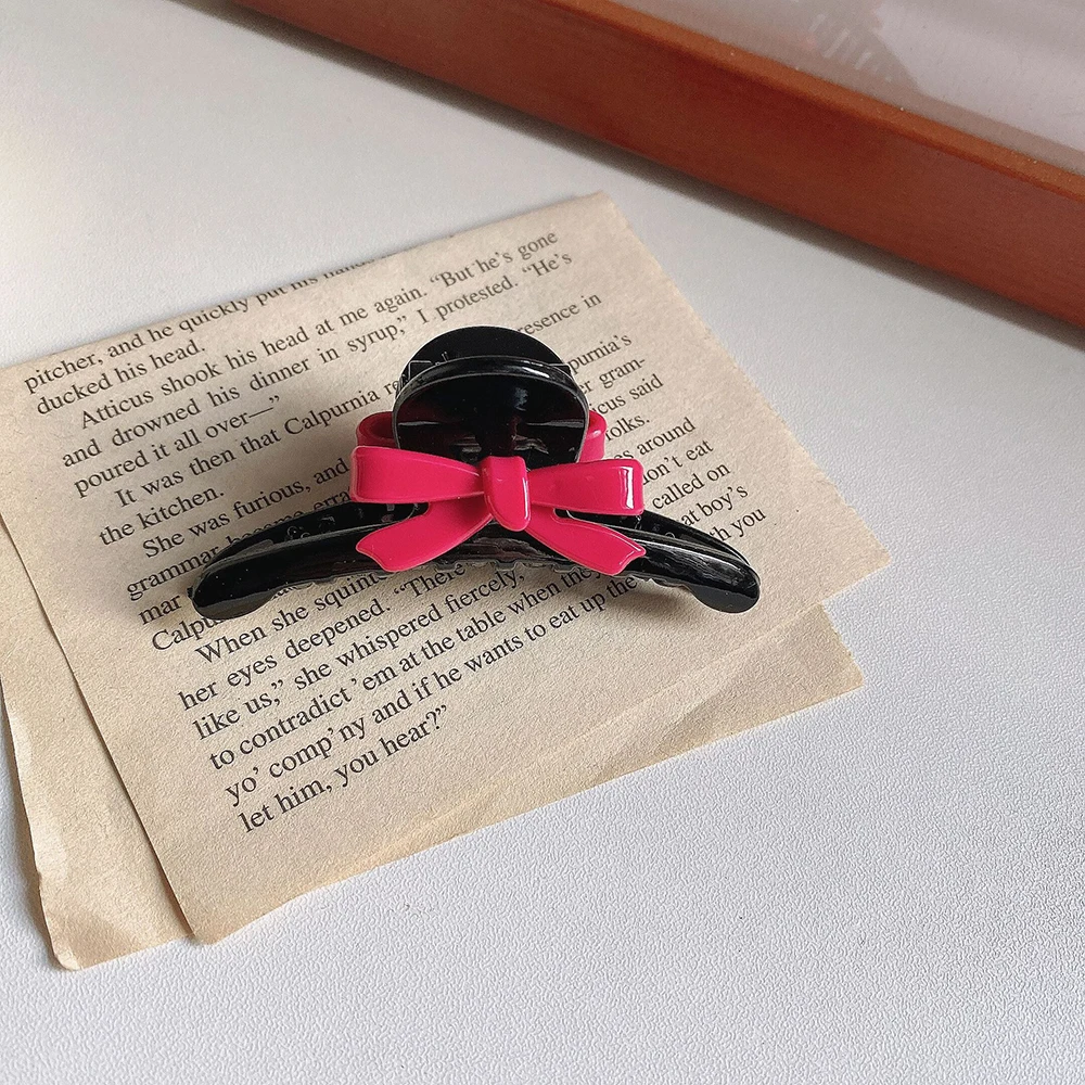 

2021 New Fashion Bowknot Acrylic Hair Claw Girls Hair Clip Women Hairpin Sweet Headwear Hairpins Hair Accessories