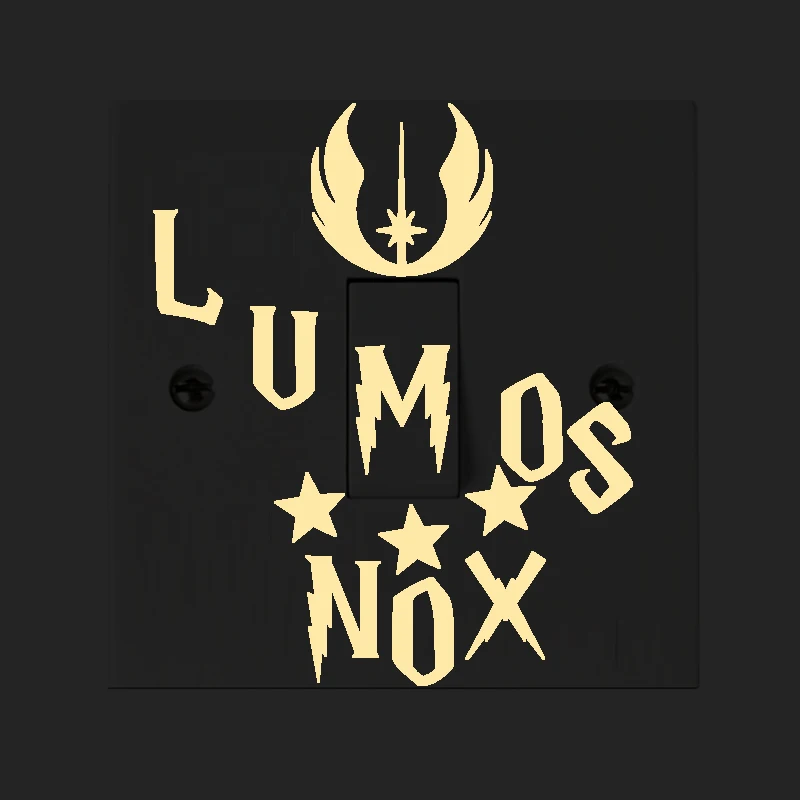 Новый мультфильм DIY Lumos nox люминесцентный переключатель наклейка светится в