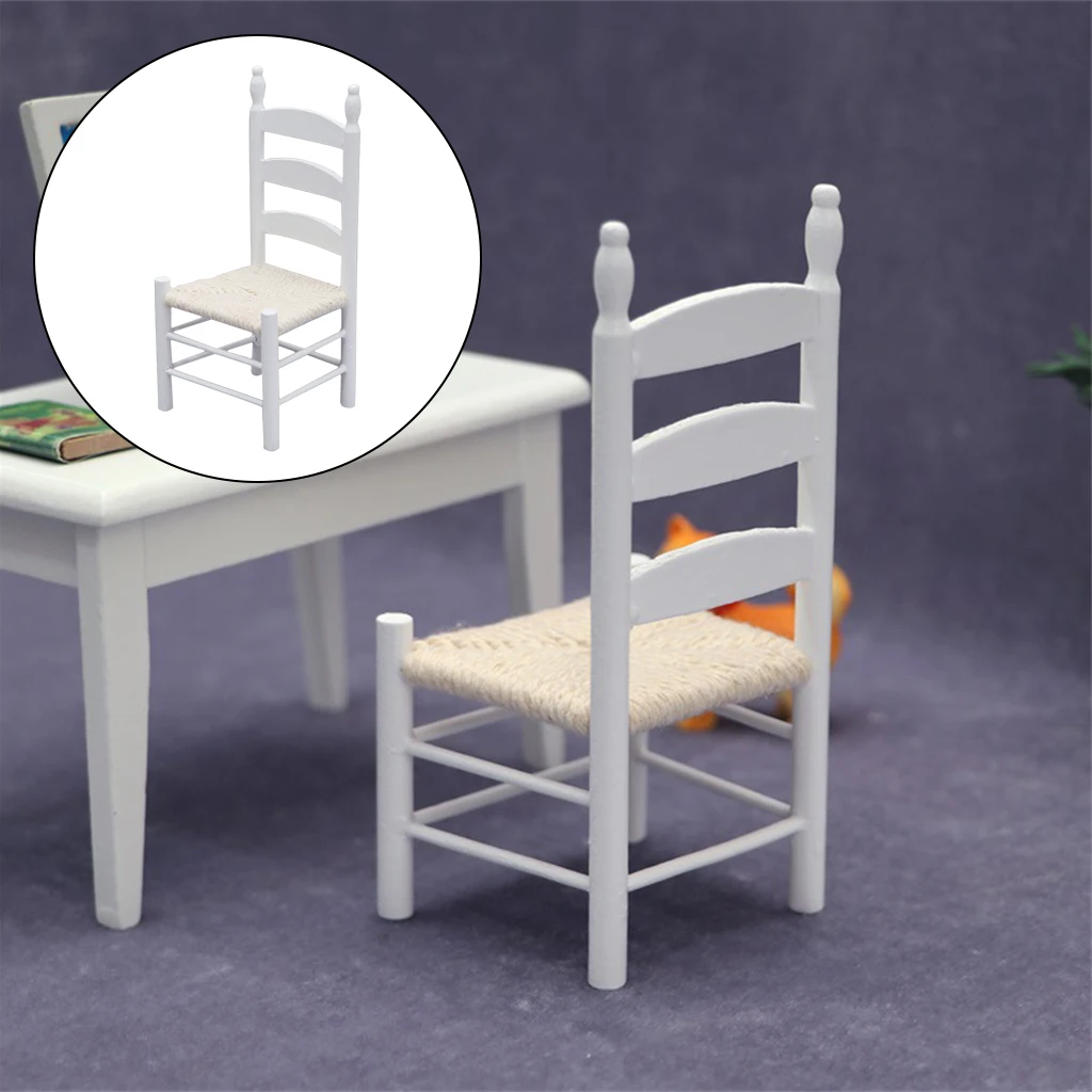 

1pc Simulation 1:12 Scale Mini Dollhouse Chair Doll Tiny Kitchen Decor Props