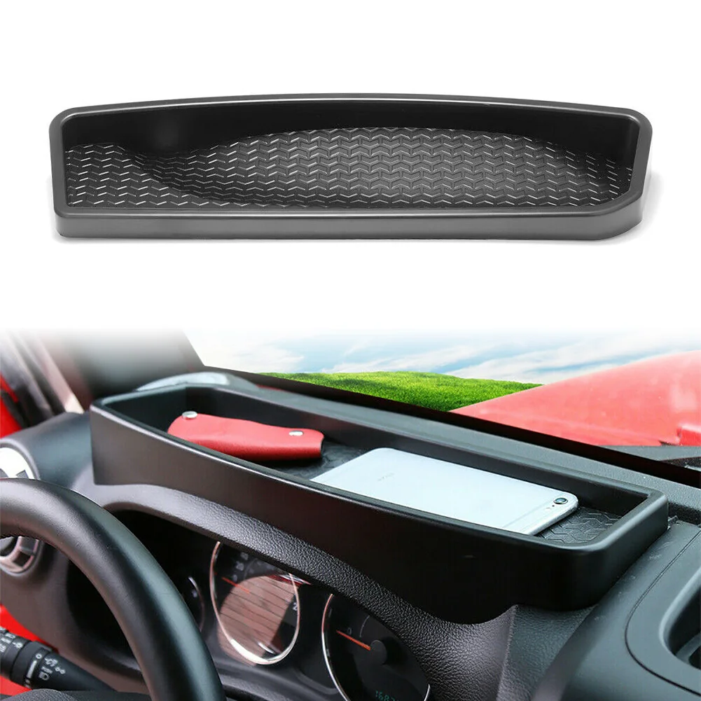 Black Car Front Dashboard Storage Box Tray Trim Accessories Fit for Jeep Wrangler JK 2011 2012 2013 2014 2015 2016 2017