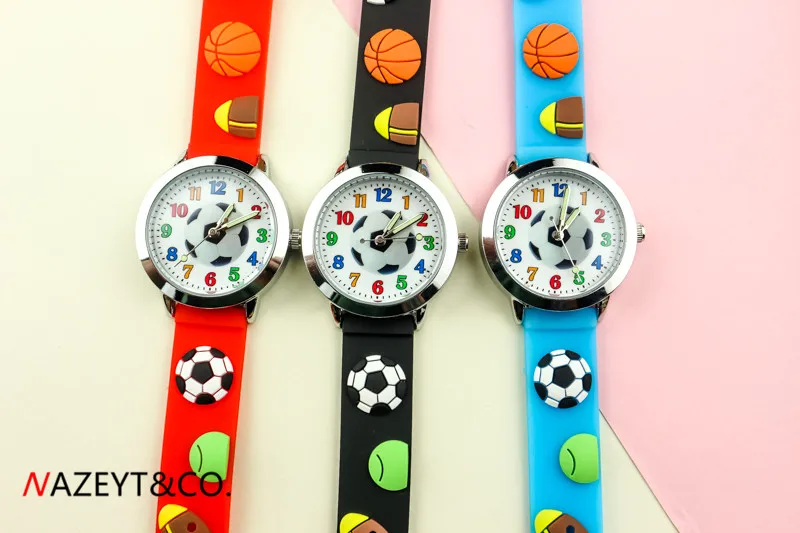 Children's Watches 3D Football Cartoon Watch Casual Boys Sports Quartz Kids Wristwatch Clock Детские часы | Наручные