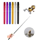 Портативная карманная телескопическая мини-удочка для подледной рыбалки, складная удочка в форме ручки с катушкой для рыбалки