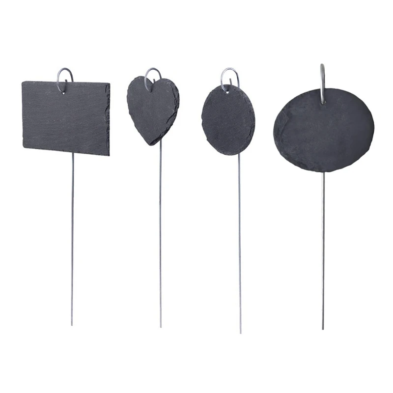 

5 Pcs Natural Slate Labels Plant Signs Reusable Garden Markers Plant Stake Tags for Vegetables Succulents Potted Flower K0AB
