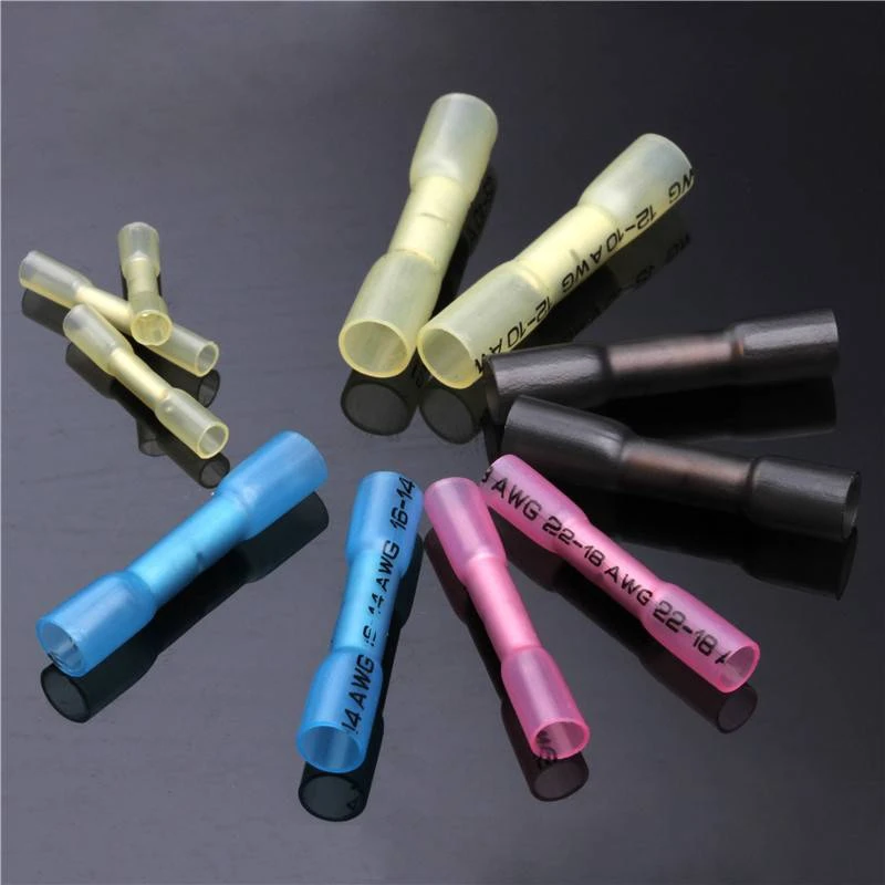 70 шт. изолированные термоусадочные стыковые соединители водонепроницаемый