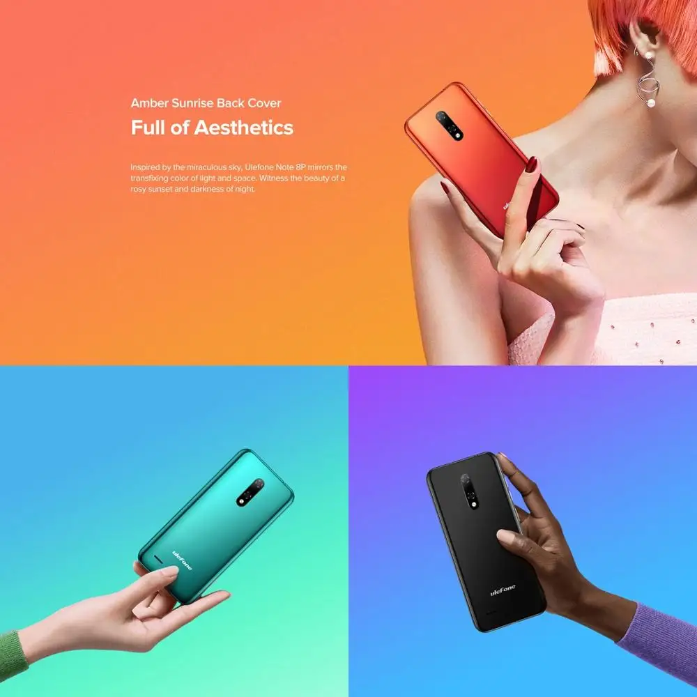 Ulefone Note 8P Smartphone Android 10 Go 4G Celular Phone Waterdrop Screen Quad Core 2GB+16GB 5.5-inch Face Unlocked Cellphones | Мобильные