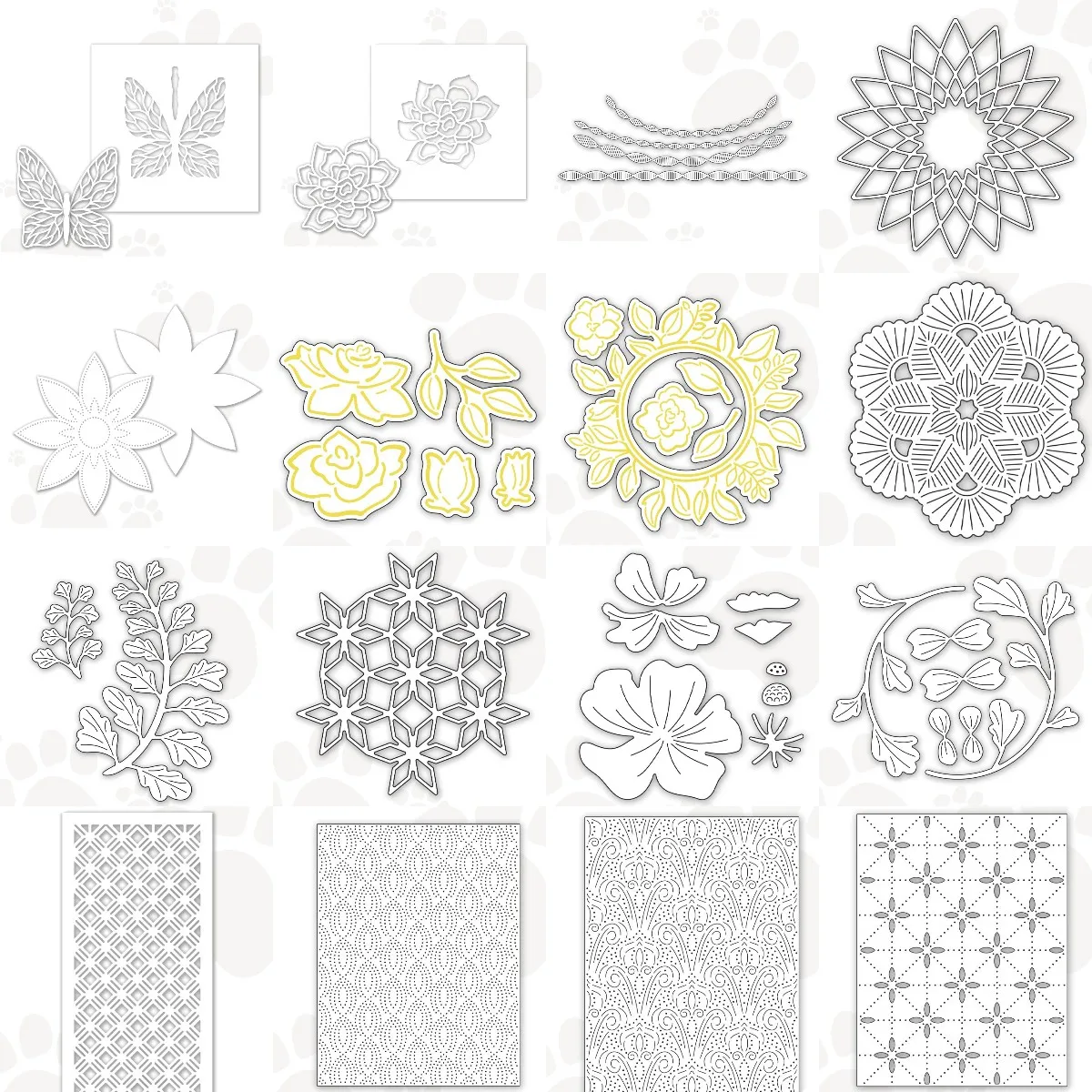 

Sketched Rosebud Bundle Dies Metal Cutting Dies Scrapbook Diary Decoration Stencil Embossing Template DIY Greeting Card Handmade