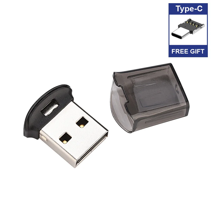 Супер Мини крошечный USB флэш-накопитель 4 ГБ 8 ГБ 16 ГБ 32 ГБ 64 ГБ 128 ГБ реальная емкость карты памяти micro usb подарок Typec адаптер