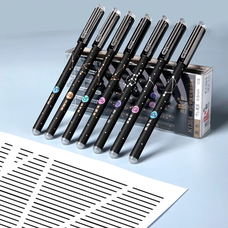 

3Pcs/Set Constellation Erasable Gel Pens for School Office Writing Tools Kawaii Neutral Pen Stationery Gift 0.5mm Black Blue Ink