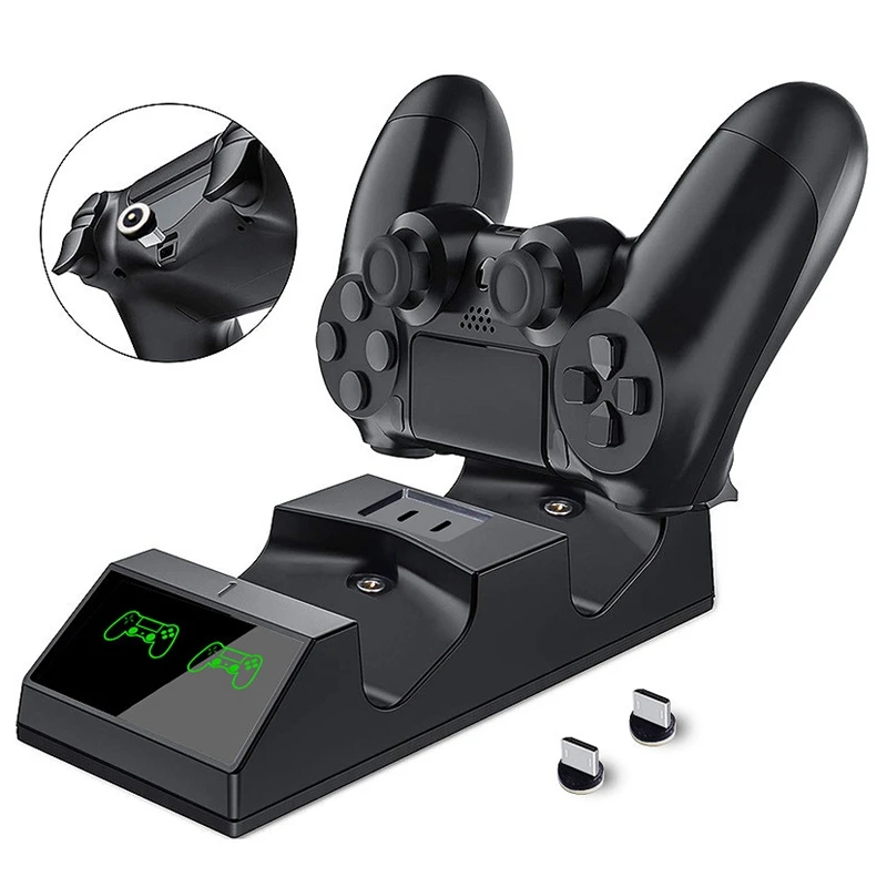 Для PS4/Pro/Slim Dual Controller зарядная док станция с 2 микро usb зарядными разъемами для Sony
