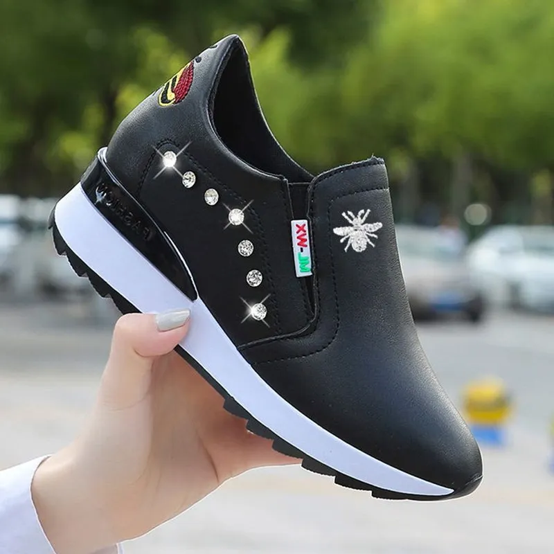 

New Inner Increase Women's Shoes New Sports Shoes White Women's Inner Pedal Wedge Single Shoes Casual Women's Platform Sneakers