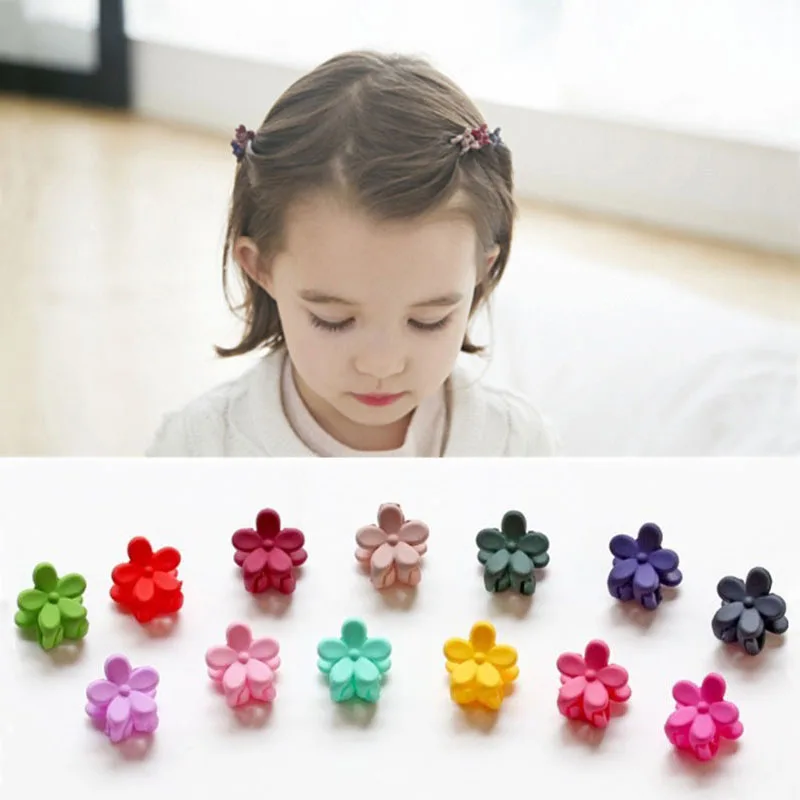 10pcs/lot Hair Accessories Baby Girls Small Claw Cute Candy Color flower hair clips for kids Children Hairpin Headwear|Шпильки и