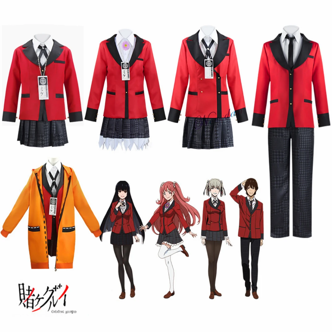 

Jabami Yumeko Cosplay Anime Kakegurui Compulsive Gambler Ryouta Suzui Kirari Rune Yomozuki Cosplay Costume High School Uniform