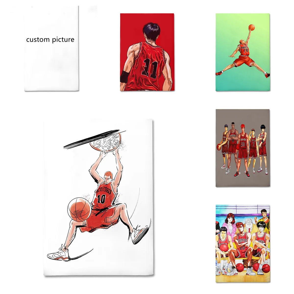 

Постельное белье 3D с мультяшным принтом «сделай сам», комплект домашнего текстильного белья из молочного шелка с аниме SLAM DUNK Sakuragi рукава