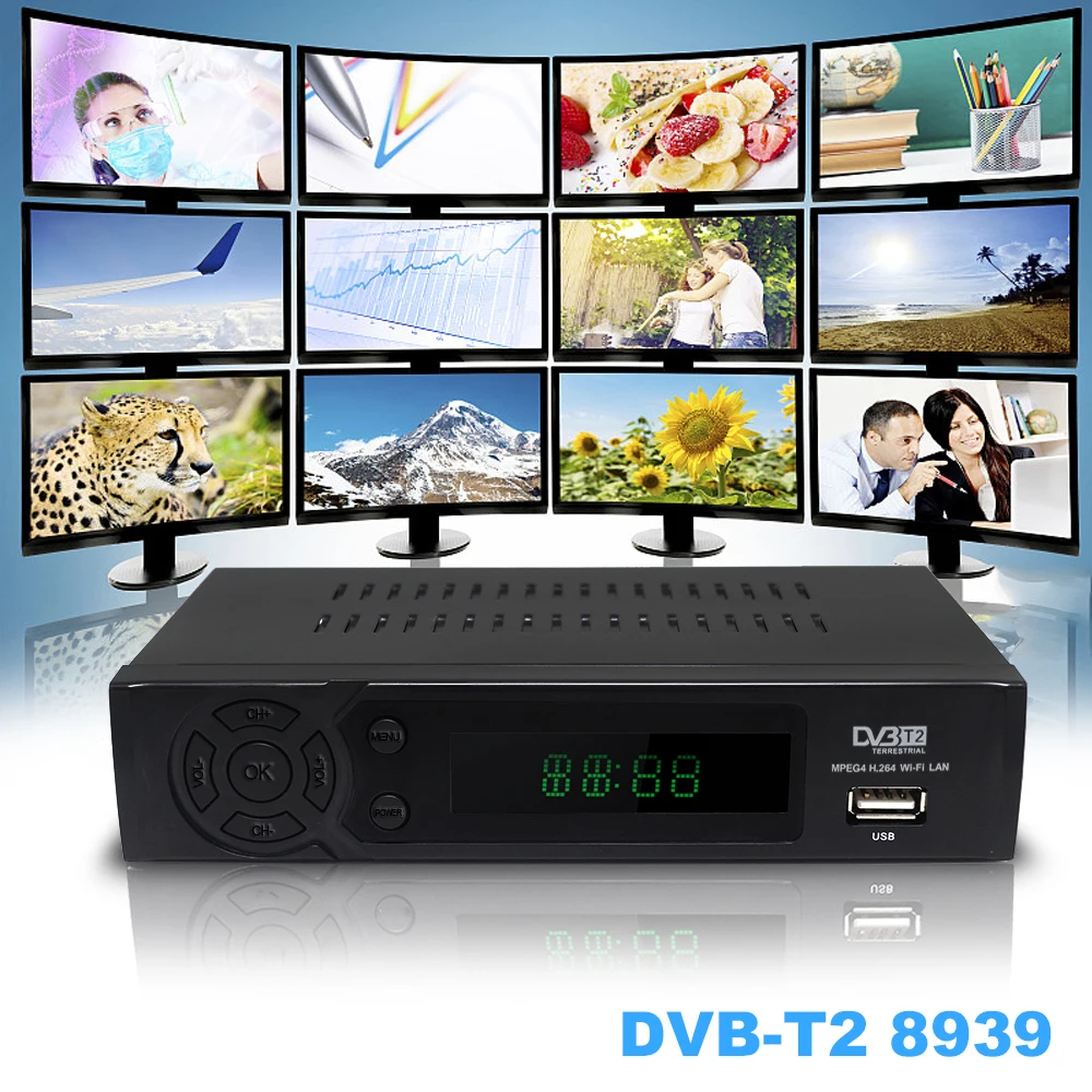 

Vmade DVB-T2 2021 HDMI RJ45 Network H.264 HEVC Terrestrial Receiver Tuner DVB Meecast Youtube 1080P Full HD DVB T2 Set-Top Box