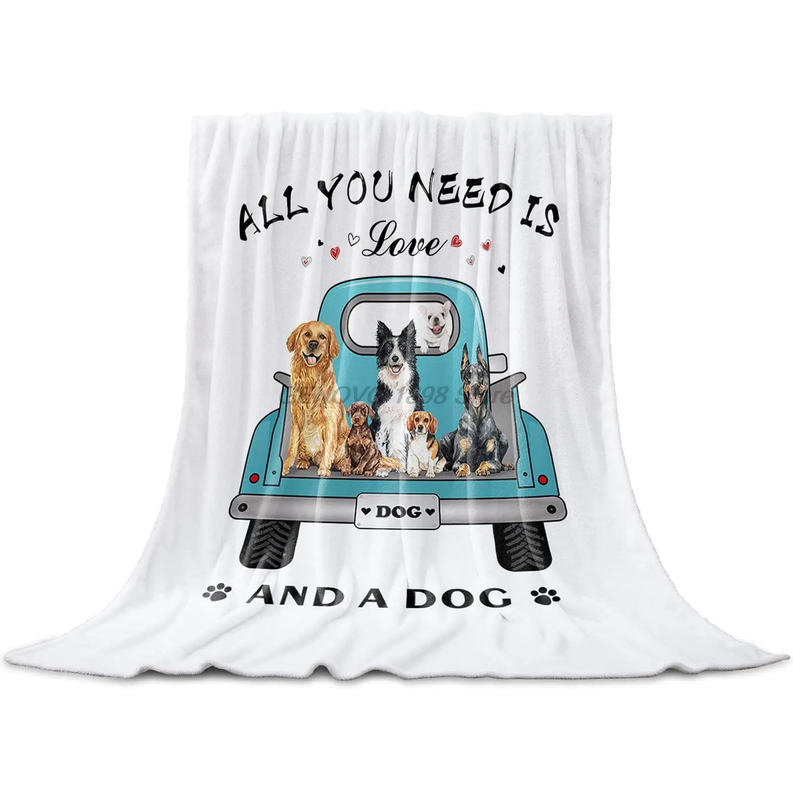 

Одеяло флисовое Полноразмерное для собаки, легкое фланелевое одеяло для кушетки, кровати, гостиной, теплое пушистое плюшевое одеяло